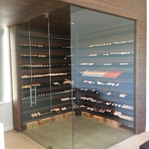 Glass Wine Room | Glass Wall Systems Gallery | Interior Glass Products | Anchor-Ventana Glass